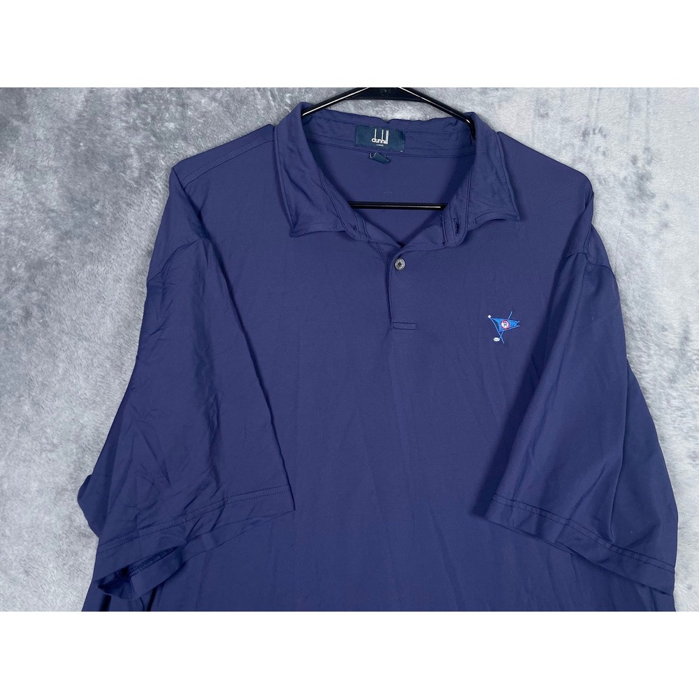 Dunhill Links Mens XXL Navy Blue Ocean Reef Club Golf Polo Shirt Performance